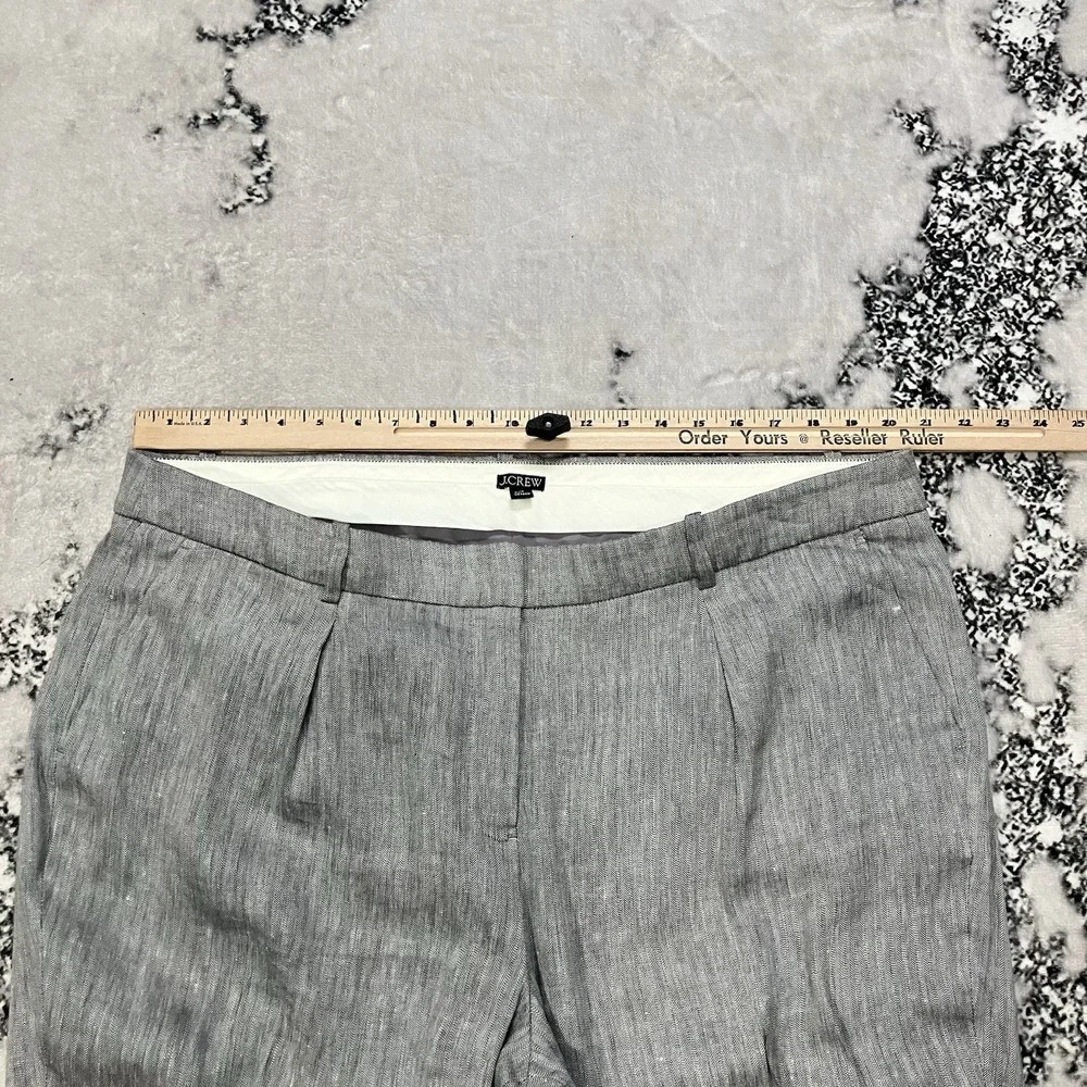 J.Crew Gray‎ Dress Pants Womens Size 18 Straight Career Trouser Linen Blend